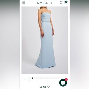 Amsale Sonia Bridesmaid Dress, Ice